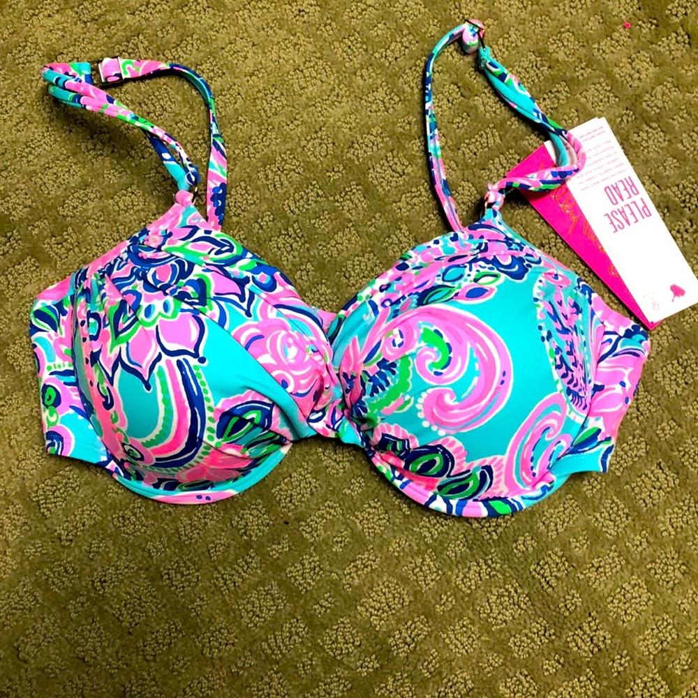 Lilly Pulitzer Blossom Underwire Bikini in Blue Horizon Jungle Sunrise